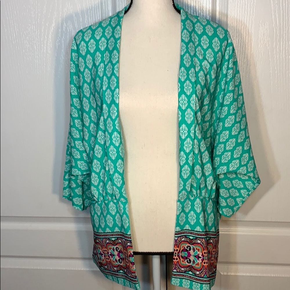 Kimono-multi colored geo print